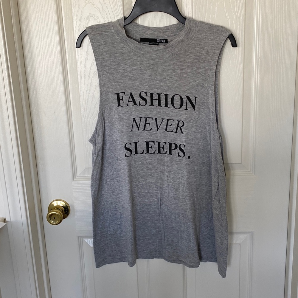 “Rebel Sugar”‘ sleeveless t-shirt; size large